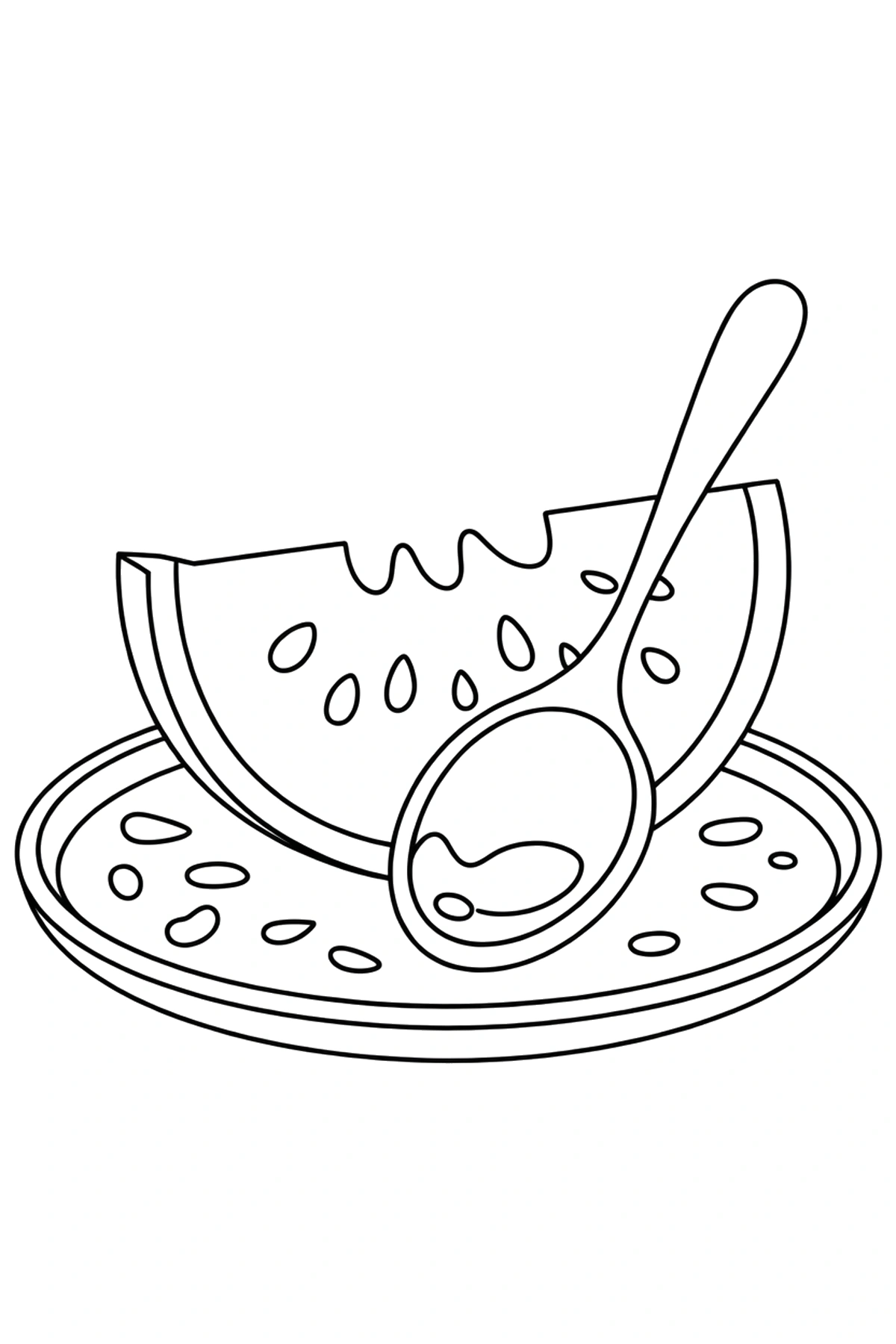 watermelon coloring pages serving tray