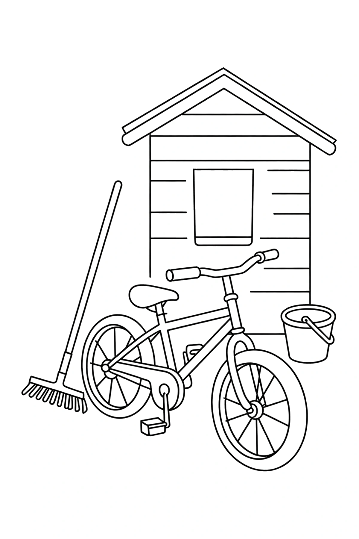 wooden shed bicycle coloring sheets